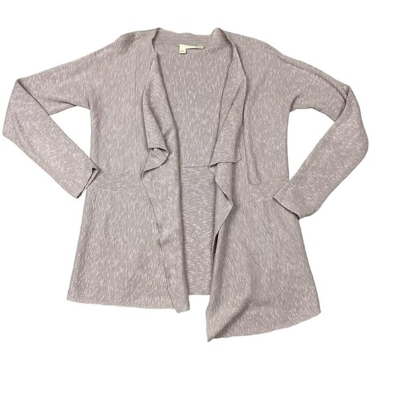 Eileen Fisher Size S Womens Pink Ribbed Linen Blend Open Front Cardigan - Picture 2 of 7